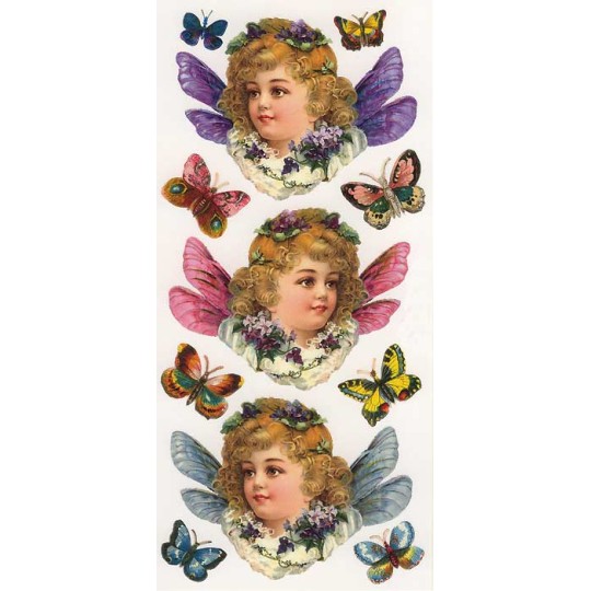 1 Sheet of Stickers Large Butterfly Girls and Butterflies